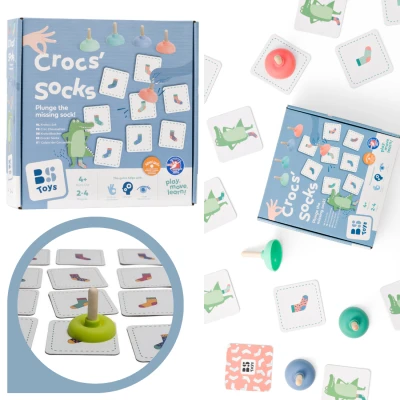 BS Toys Dopasuj Skarpetę – gra zręcznościowa i edukacyjna z przyssawkami 4+ 2‑4 graczy | Pan Piksel