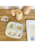 PETIT JOUR PARIS Talerz z przegródkami dla dzieci Królik Piotruś | Pan Piksel