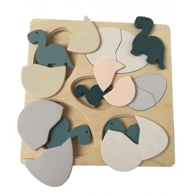 EGMONT TOYS Drewniane puzzle jajka i dinozaury | Pan Piksel