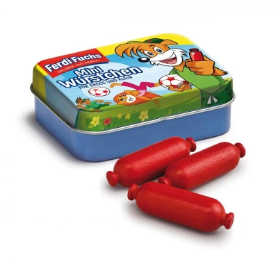 ERZI Drewniane mini Kiełbaski w puszce do zabawy | Pan Piksel