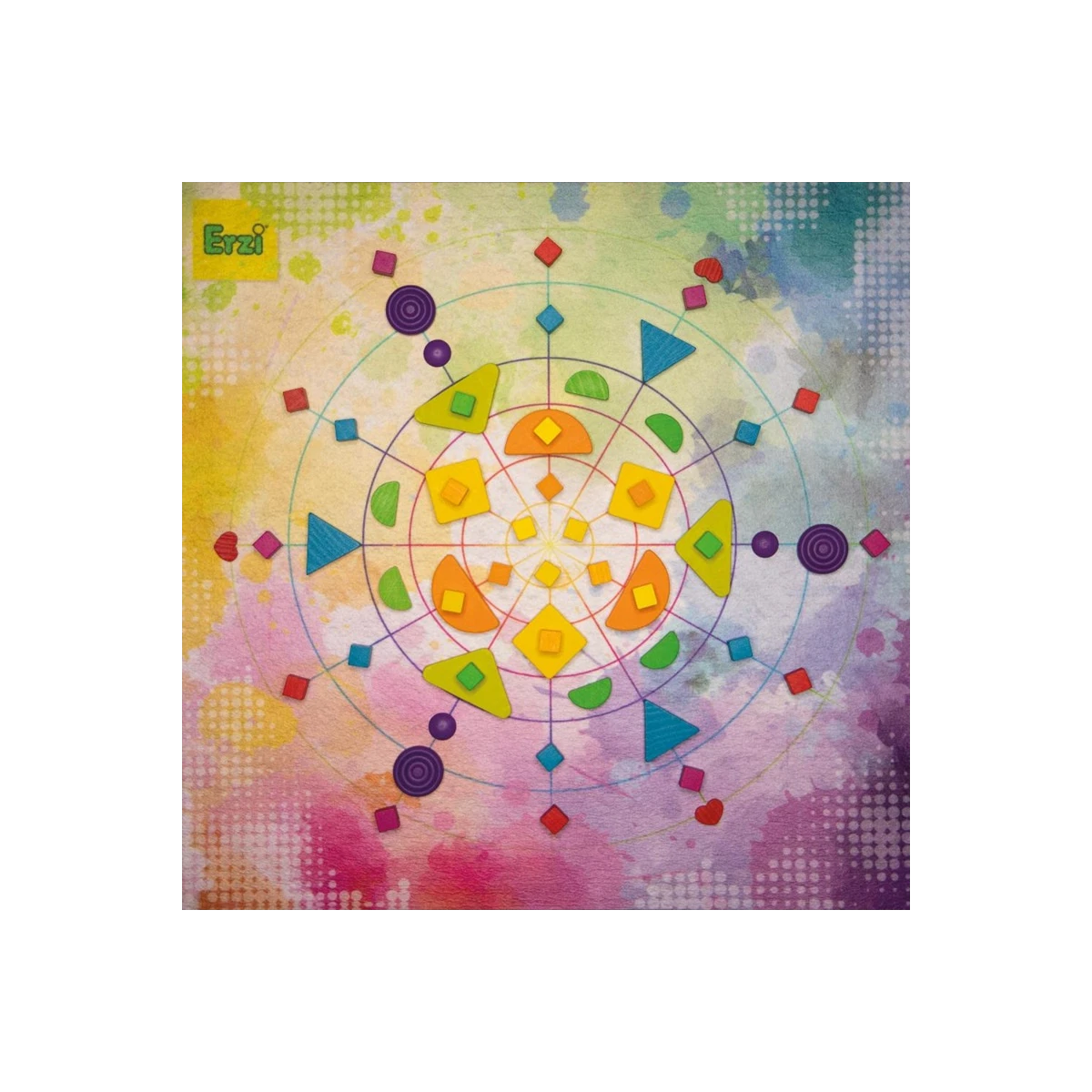 ERZI Drewniana Zabawka do tworzenia mandali liczenia i sortowania MandaLay Rainbow | Pan Piksel