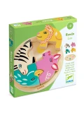 DJECO Drewniane okrągłe puzzle RONDO LEO | Pan Piksel