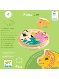 DJECO Drewniane okrągłe puzzle RONDO LEO | Pan Piksel