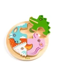 DJECO Drewniane okrągłe puzzle RONDO CROCO | Pan Piksel
