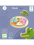 DJECO Drewniane okrągłe puzzle RONDO CROCO | Pan Piksel
