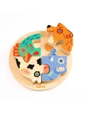 DJECO Drewniane okrągłe puzzle RONDO DOG | Pan Piksel
