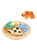 DJECO Drewniane okrągłe puzzle RONDO DOG | Pan Piksel