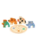 DJECO Drewniane okrągłe puzzle RONDO DOG | Pan Piksel