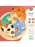 DJECO Drewniane okrągłe puzzle RONDO DOG | Pan Piksel