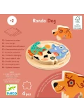 DJECO Drewniane okrągłe puzzle RONDO DOG | Pan Piksel