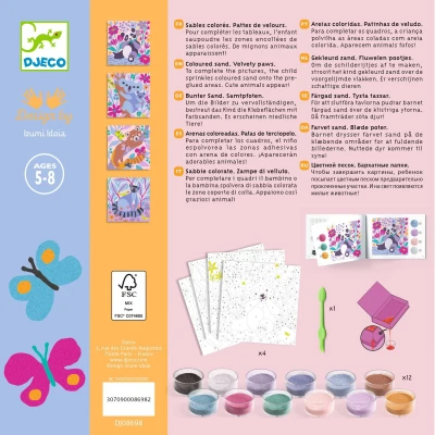 DJECO Zestaw artystyczny malowanie piaskami PASTELE | Pan Piksel