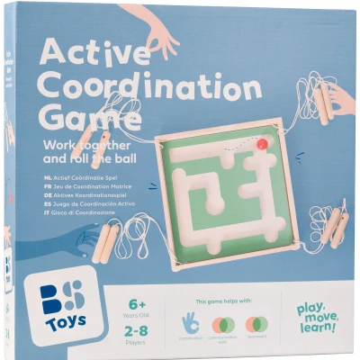 BS Toys Gra koordynacyjna Labirynt Współpracy Drewniana plansza na sznurkach | Pan Piksel