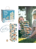 BS Toys Gigantyczna drewniana wieża zręcznościowa XXL – 60 klocków wysokość do 1 m | Pan Piksel