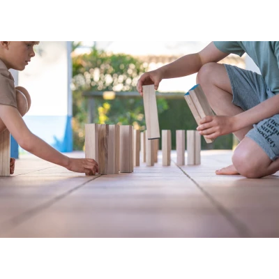 BS Toys Gigantyczna drewniana wieża zręcznościowa XXL – 60 klocków wysokość do 1 m | Pan Piksel