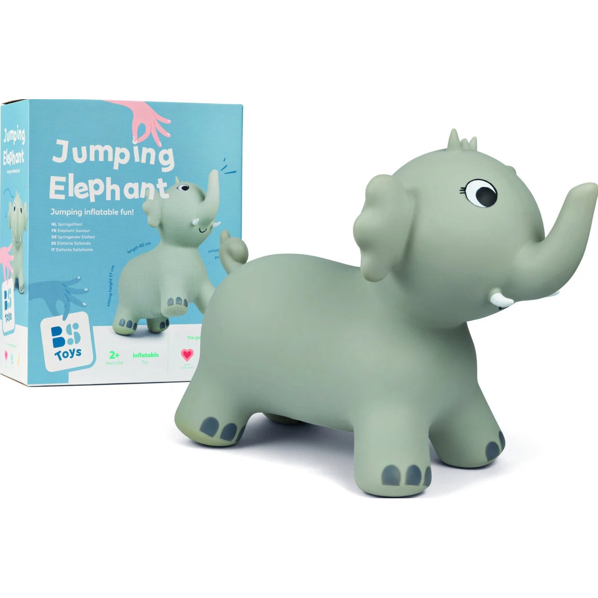 BS Toys Skoczek Słoń zabawka ruchowa 2+ pompka w zestawie | Pan Piksel