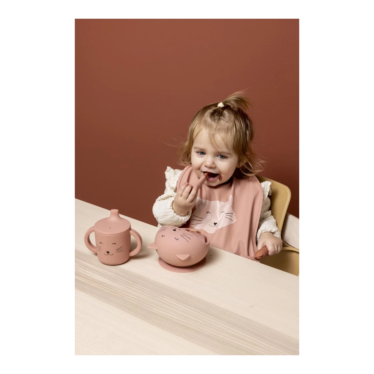 TRIXIE Zestaw do karmienia Miseczka z przyssawką i łyżeczką Kot 4m+ Baby | Pan Piksel