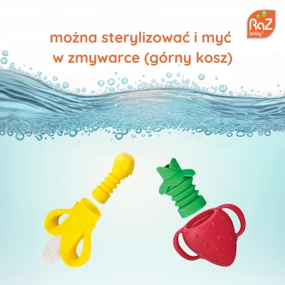 RAZBABY Silikonowy gryzak do owoców i pokarmu Fruitique Banan | Pan Piksel