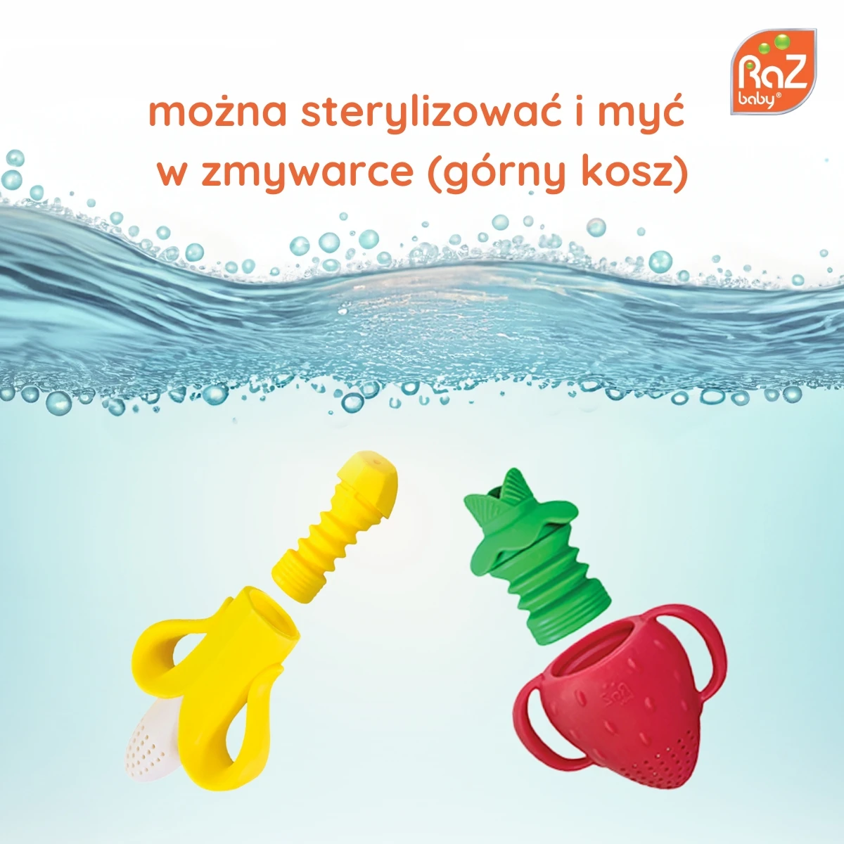 RAZBABY Silikonowy gryzak do owoców i pokarmu Fruitique Banan | Pan Piksel