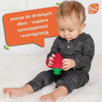 RAZBABY Silikonowy gryzak do owoców i pokarmu Fruitique Truskawka | Pan Piksel