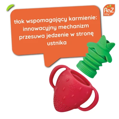 RAZBABY Silikonowy gryzak do owoców i pokarmu Fruitique Truskawka | Pan Piksel