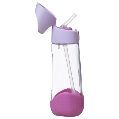 B.BOX Butelka na wodę tritanowa ze słomką 600ml Sugar Plum | Pan Piksel