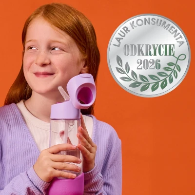 B.BOX Butelka na wodę tritanowa ze słomką 600ml Sugar Plum | Pan Piksel