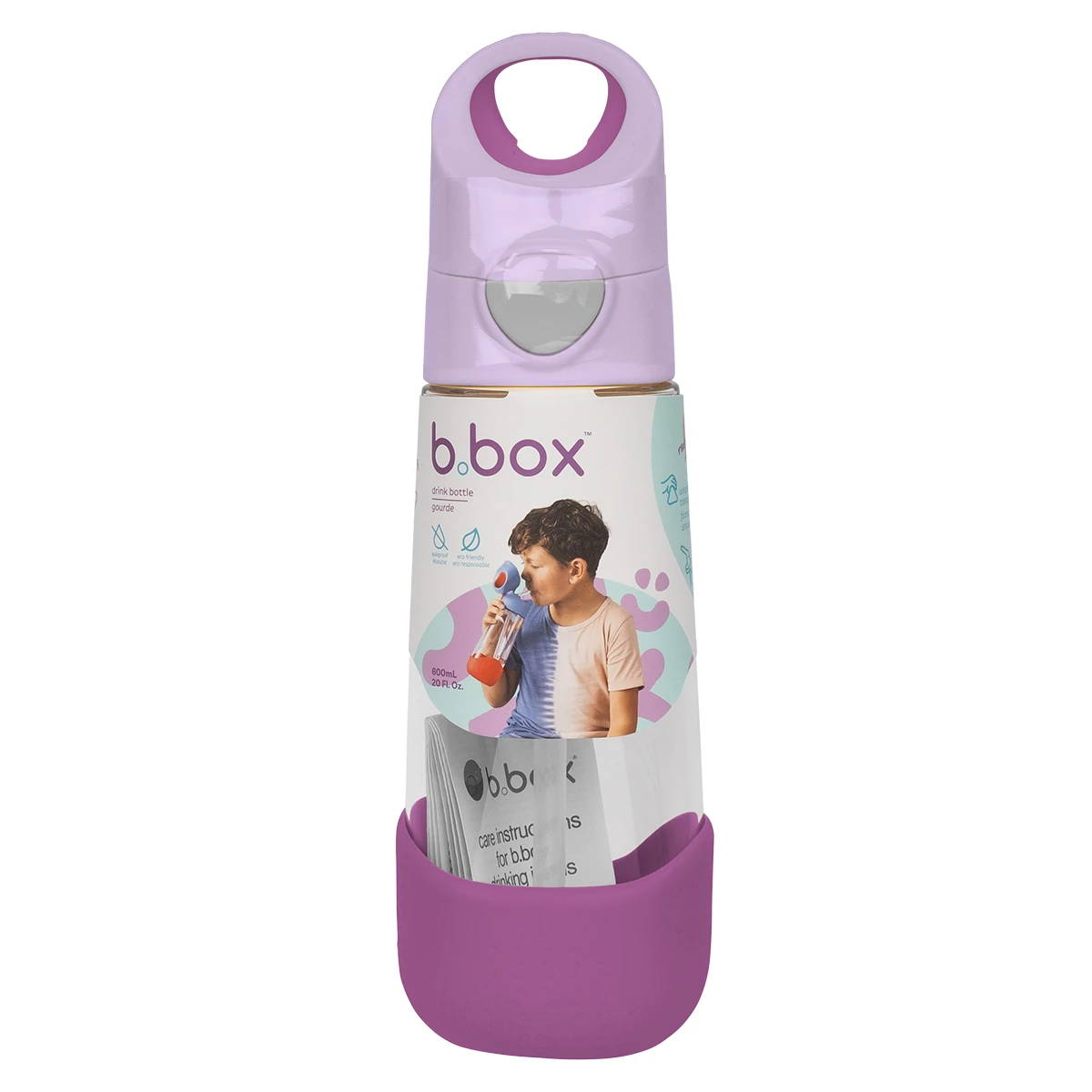 B.BOX Butelka na wodę tritanowa ze słomką 600ml Sugar Plum | Pan Piksel