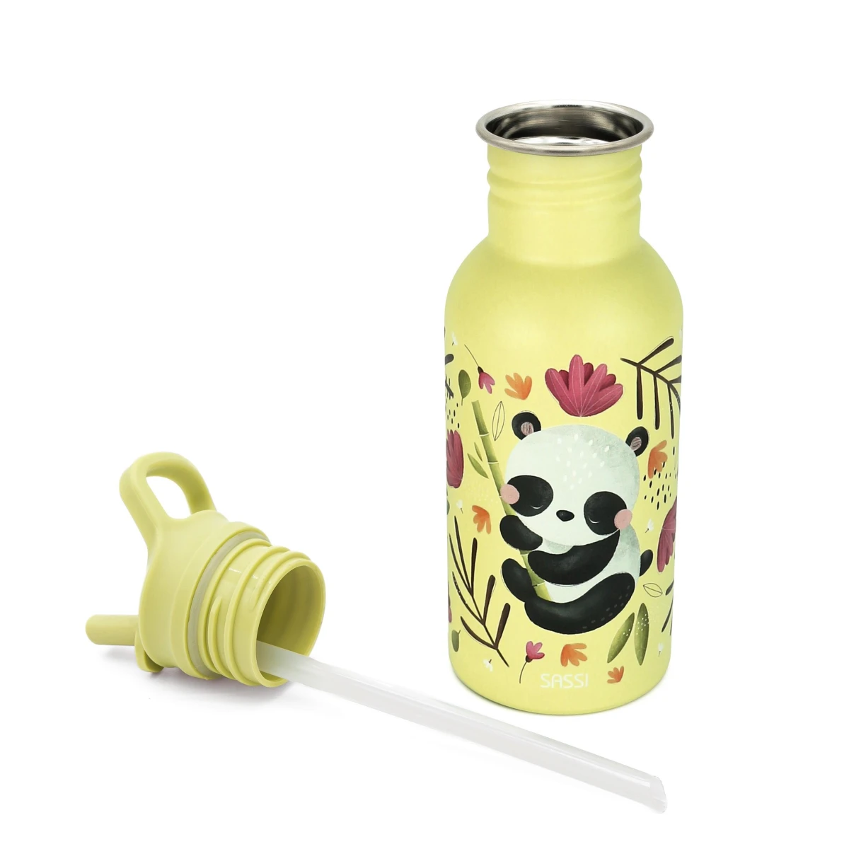 SASSI EDITORE Butelka na wodę bidon 500 ml Panda SASSI | Pan Piksel