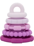 JELLYSTONE DESIGNS Jellystone Silikonowa piramida zestaw 5 gryzaków krążki RASPBEERY 0+ | Pan Piksel