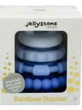 JELLYSTONE DESIGNS Jellystone Silikonowa piramida zestaw 5 gryzaków krążki BLUEBERRY 0+ | Pan Piksel
