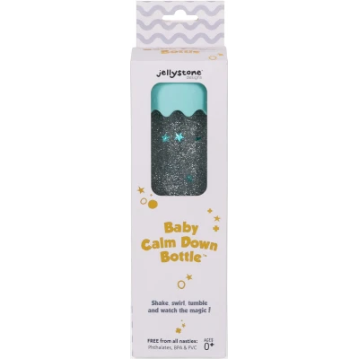 JELLYSTONE DESIGNS Jellystone Sensoryczna butelka dla niemowląt SOFT MINT 0+ wyciszająca przepływowa zamknięta | Pan Piksel