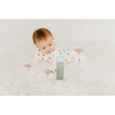 JELLYSTONE DESIGNS Jellystone Sensoryczna butelka dla niemowląt SOFT MINT 0+ wyciszająca przepływowa zamknięta | Pan Piksel