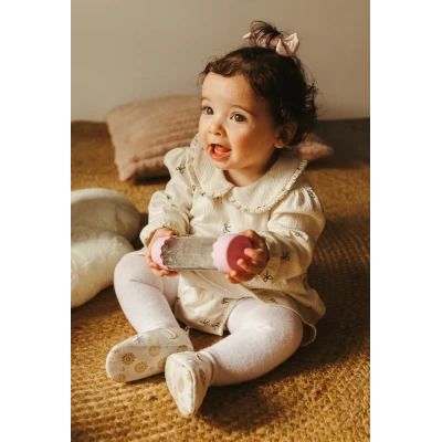 JELLYSTONE DESIGNS Jellystone Sensoryczna butelka dla niemowląt SOFT PINK 0+ wyciszająca przepływowa zamknięta | Pan Piksel