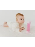 JELLYSTONE DESIGNS Jellystone Sensoryczna butelka dla niemowląt SOFT PINK 0+ wyciszająca przepływowa zamknięta | Pan Piksel
