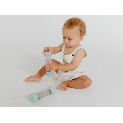 JELLYSTONE DESIGNS Jellystone Sensoryczna butelka dla niemowląt SOFT BLUE 0+ wyciszająca przepływowa zamknięta | Pan Piksel