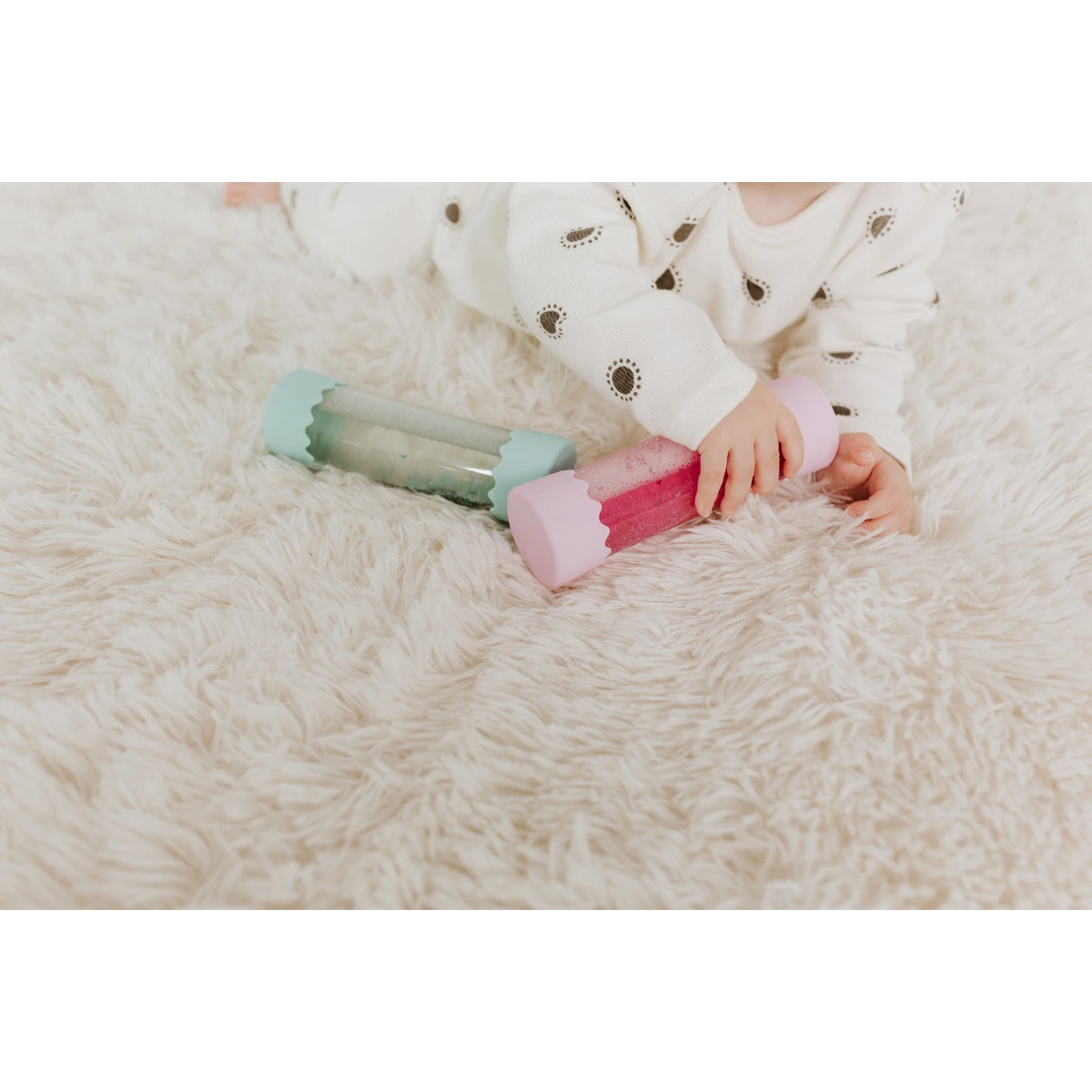 JELLYSTONE DESIGNS Jellystone Sensoryczna butelka dla niemowląt SOFT PINK 0+ wyciszająca przepływowa zamknięta | Pan Piksel