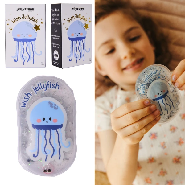 JELLYSTONE DESIGNS Jellystone Wish Jellyfish sensoryczna meduza szeptuszka snów gniotek wyciszający rytuał przed snem niebieska 