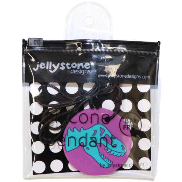 JELLYSTONE DESIGNS Jellystone Gryzak terapeutyczny antystresowy naszyjnik – dinozaur fioletowy | Pan Piksel