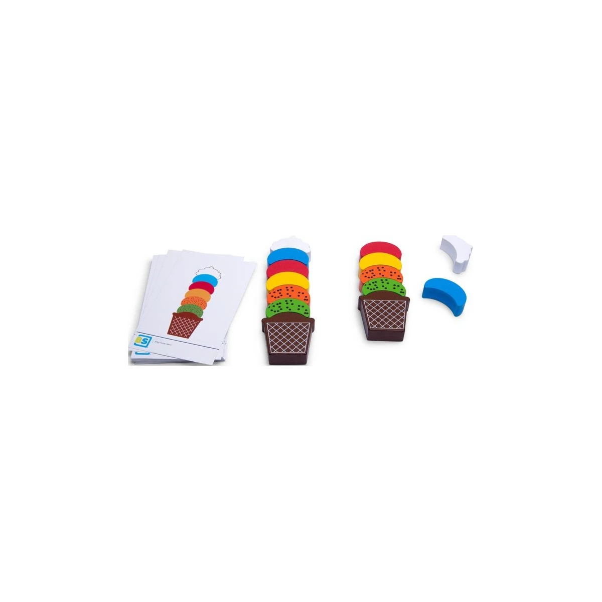 BS Toys Drewniana zabawka Lody – nauka kolorów i koordynacji 4+ | Pan Piksel