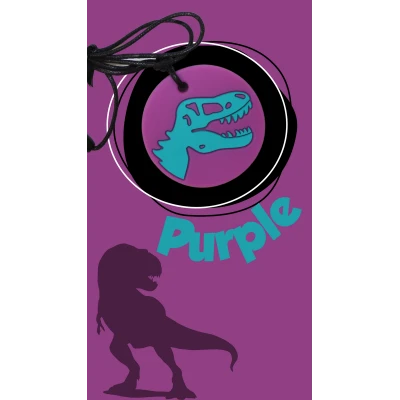 JELLYSTONE DESIGNS Jellystone Gryzak terapeutyczny antystresowy naszyjnik – dinozaur fioletowy | Pan Piksel