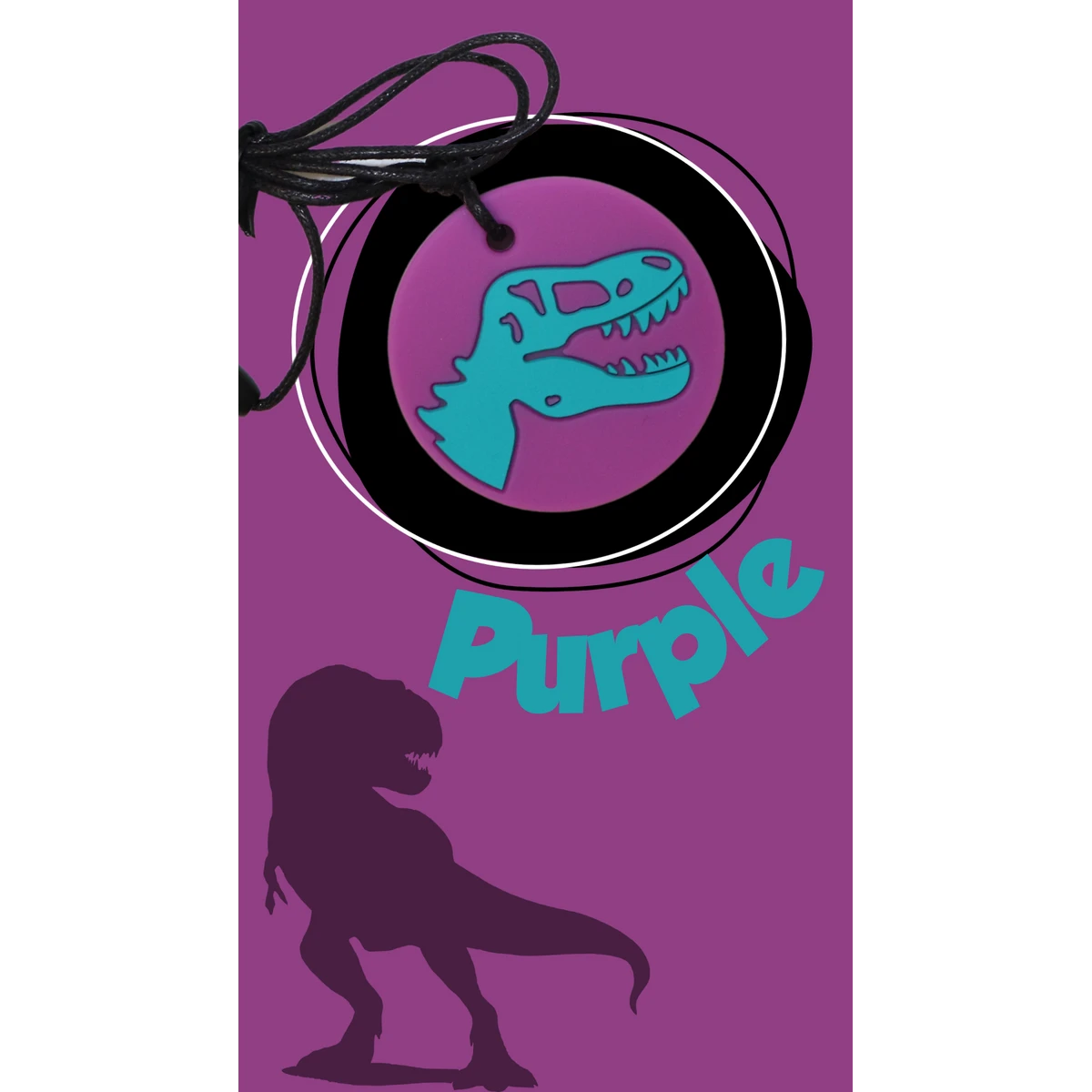 JELLYSTONE DESIGNS Jellystone Gryzak terapeutyczny antystresowy naszyjnik – dinozaur fioletowy | Pan Piksel