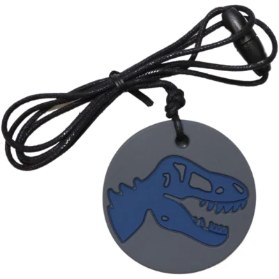 JELLYSTONE DESIGNS Jellystone Gryzak terapeutyczny antystresowy naszyjnik – dinozaur szary | Pan Piksel