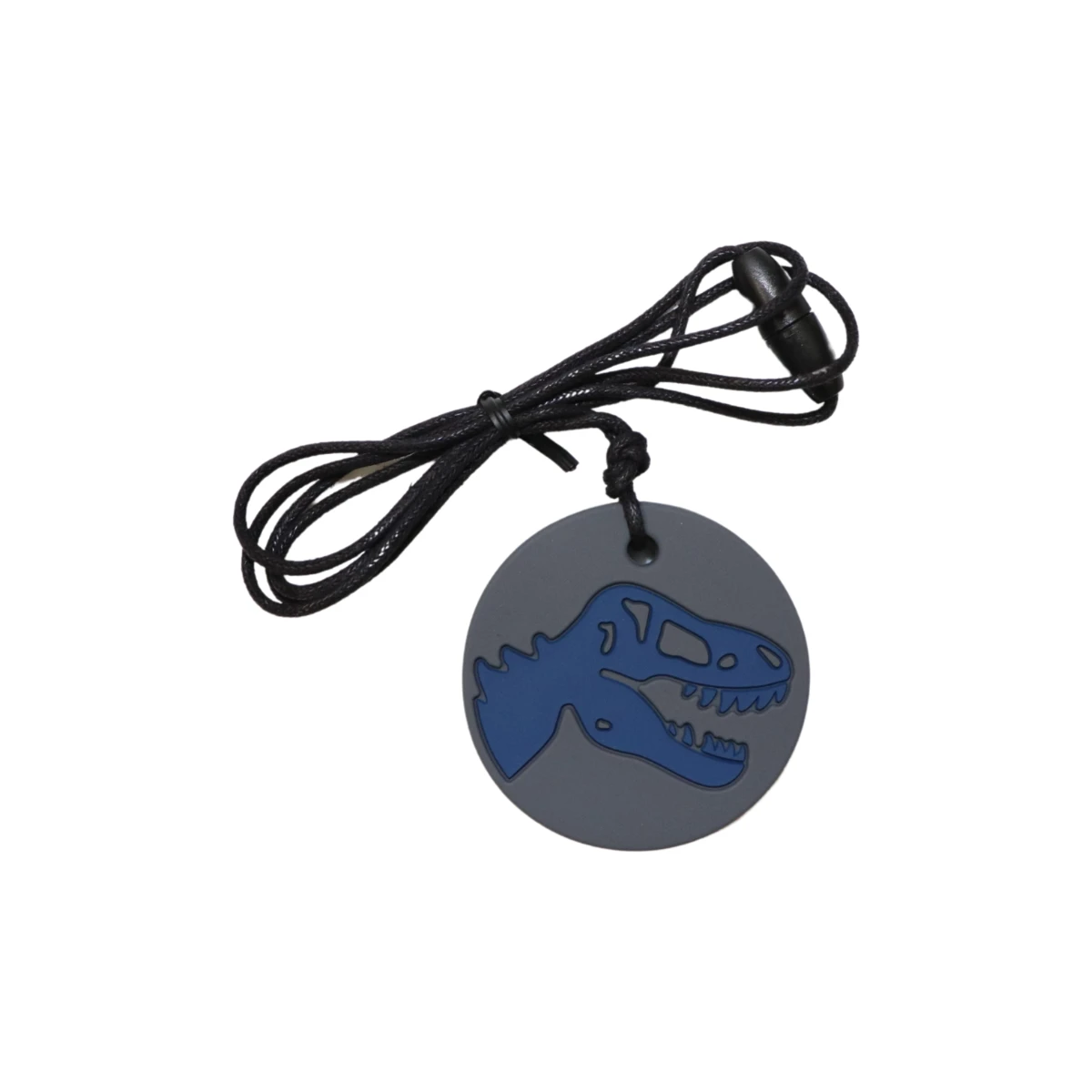 JELLYSTONE DESIGNS Jellystone Gryzak terapeutyczny antystresowy naszyjnik – dinozaur szary | Pan Piksel
