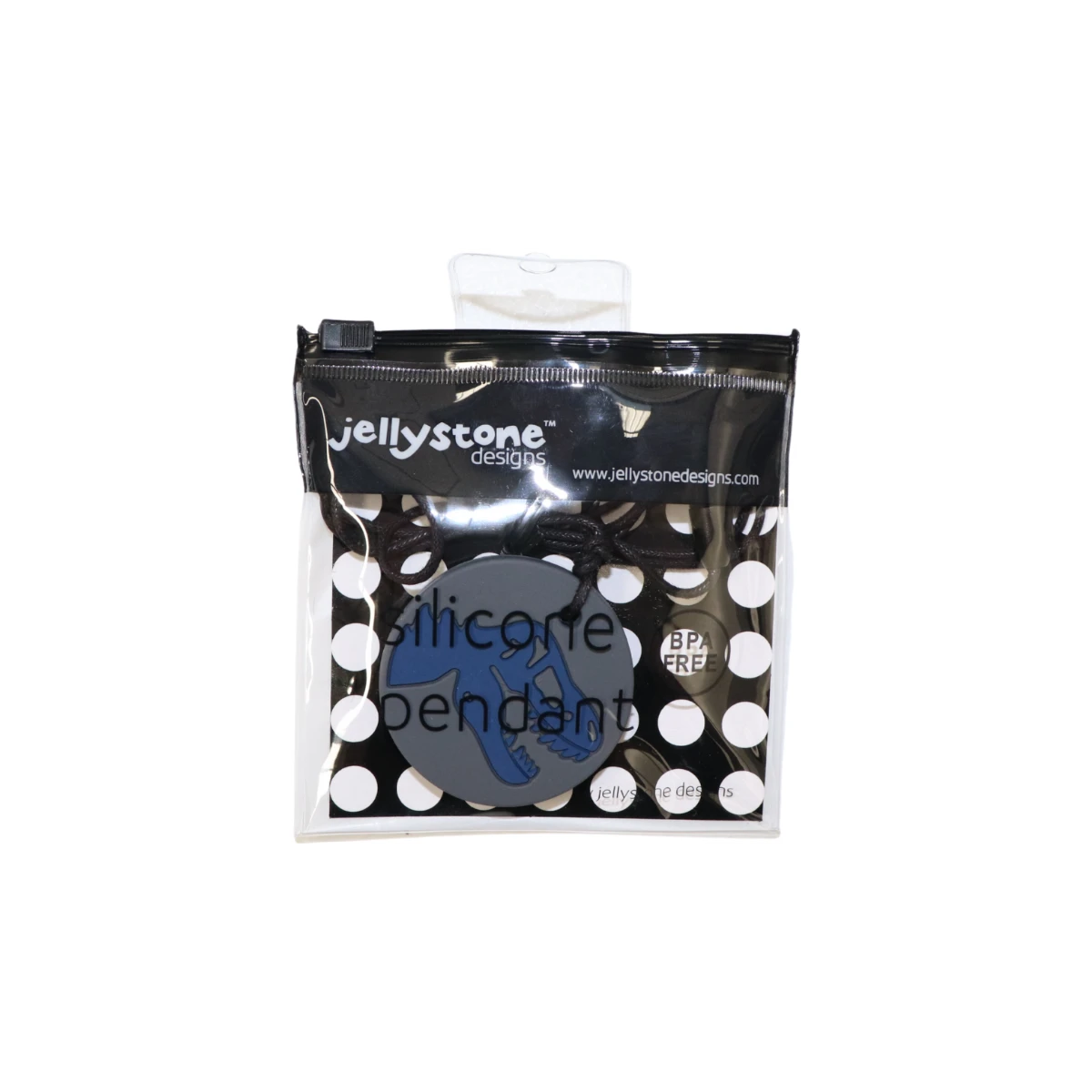 JELLYSTONE DESIGNS Jellystone Gryzak terapeutyczny antystresowy naszyjnik – dinozaur szary | Pan Piksel