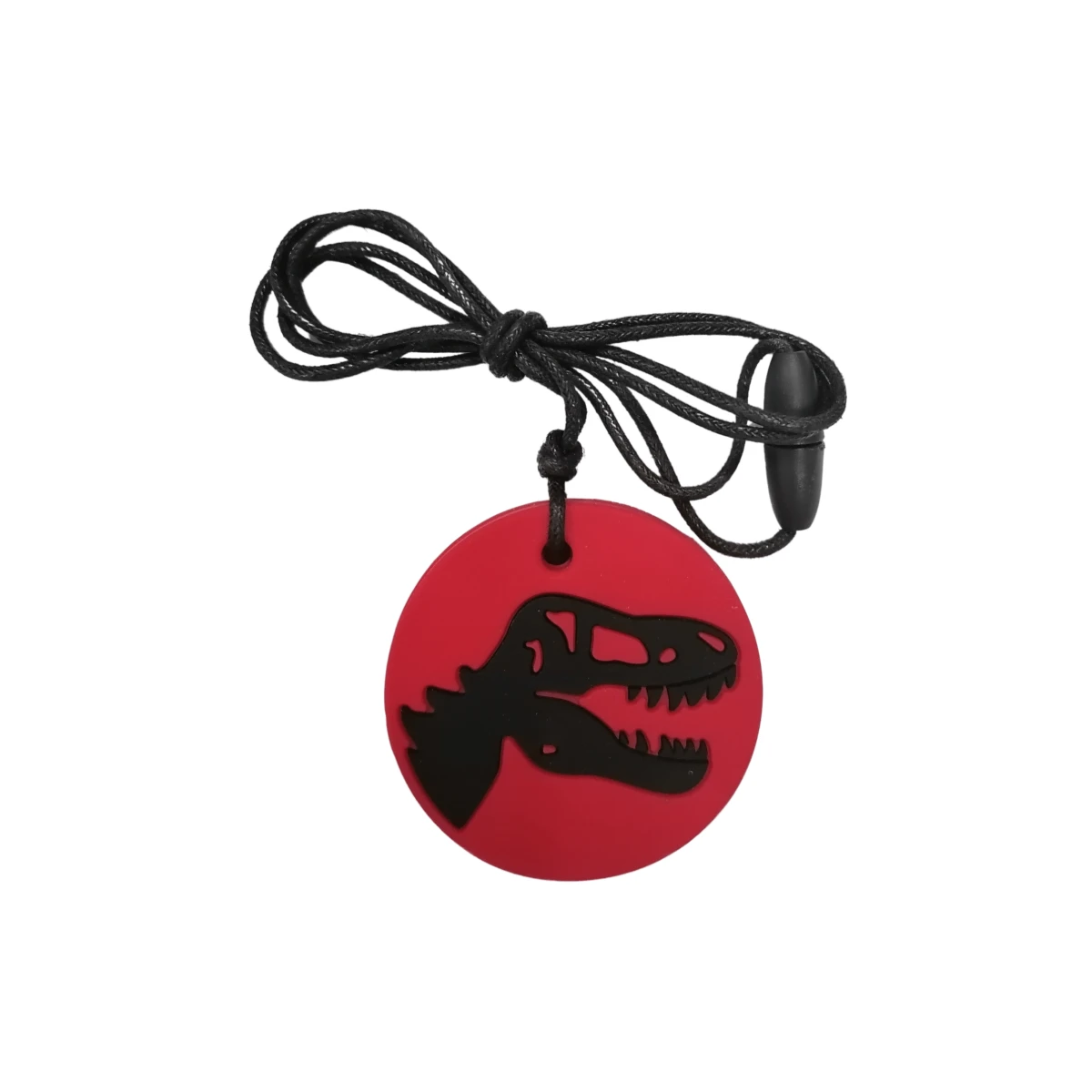 JELLYSTONE DESIGNS Jellystone Gryzak terapeutyczny antystresowy naszyjnik – dinozaur czerwony | Pan Piksel