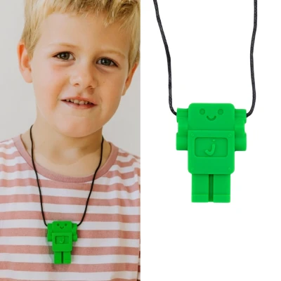 JELLYSTONE DESIGNS Jellystone Gryzak terapeutyczny antystresowy naszyjnik – robot Grassy Green | Pan Piksel