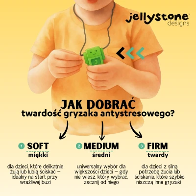 JELLYSTONE DESIGNS Jellystone Gryzak terapeutyczny antystresowy naszyjnik – robot Grassy Green | Pan Piksel
