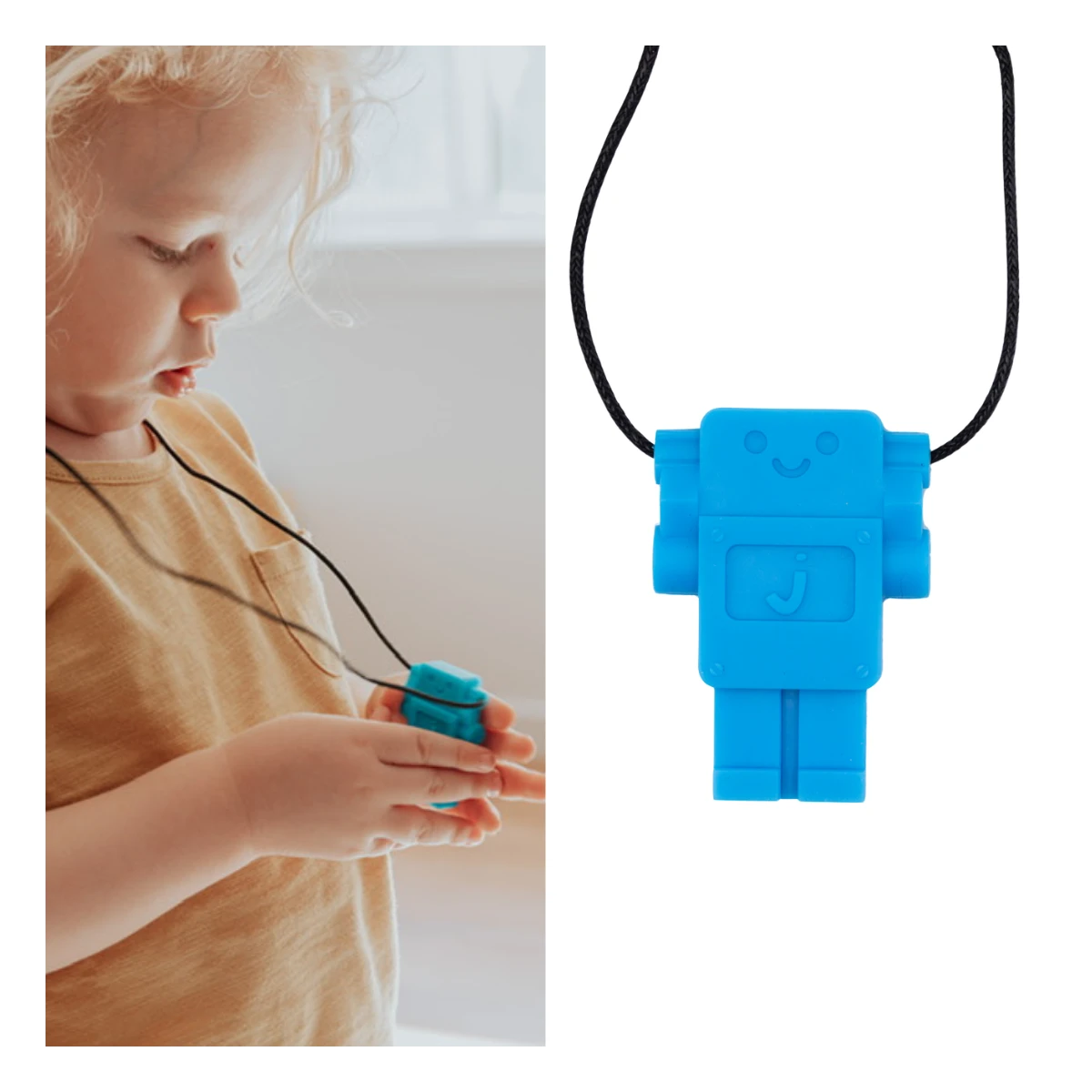 JELLYSTONE DESIGNS Jellystone Gryzak terapeutyczny antystresowy naszyjnik – robot Blue Hawaiian | Pan Piksel