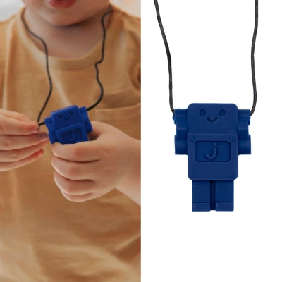 JELLYSTONE DESIGNS Jellystone Gryzak terapeutyczny antystresowy naszyjnik – robot School Blue | Pan Piksel