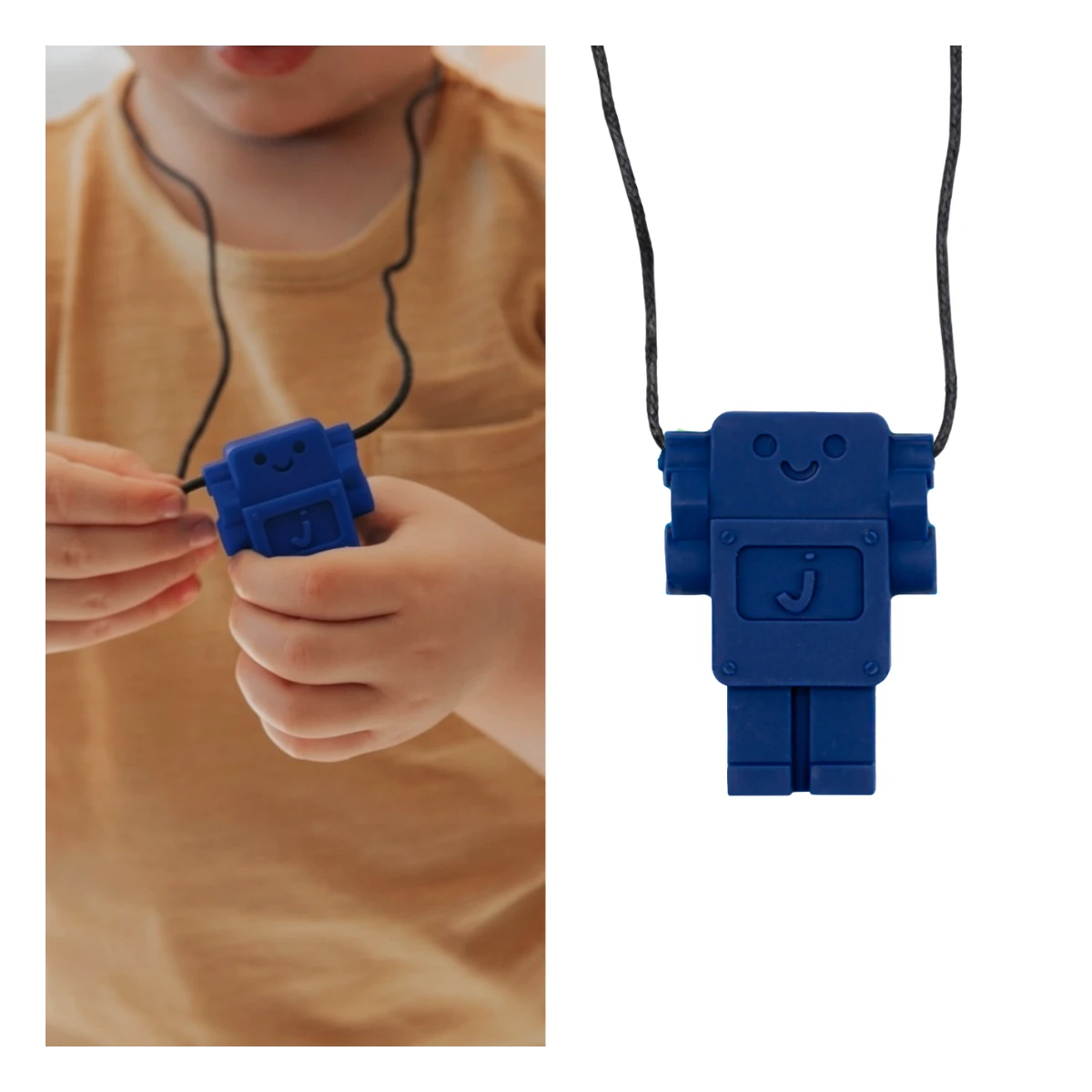 JELLYSTONE DESIGNS Jellystone Gryzak terapeutyczny antystresowy naszyjnik – robot School Blue | Pan Piksel